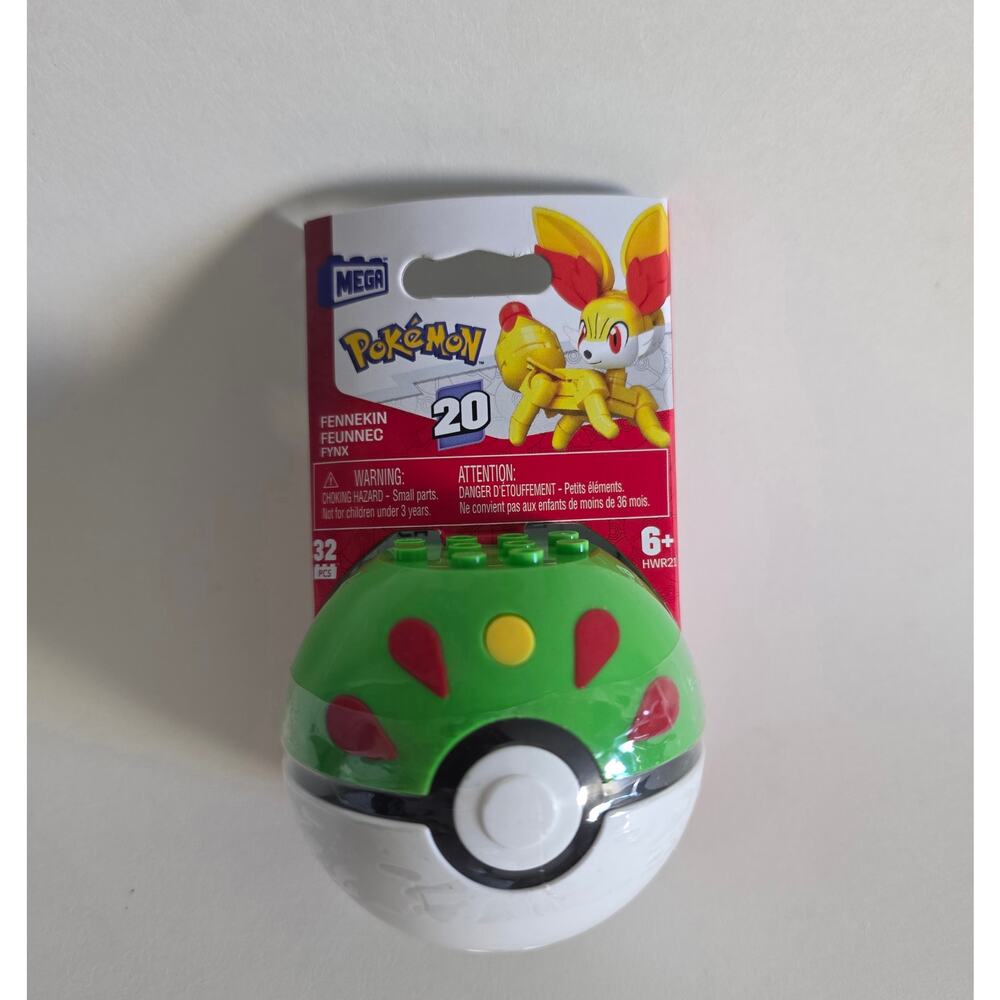 MEGA Pokémon Fennekin Poké Ball Building Set – 32 Pieces – New